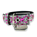CHOCOLAT ROSÉ COLLECTION PINK SILVER DOG COLLAR MEDIUM Jacqueline Kent