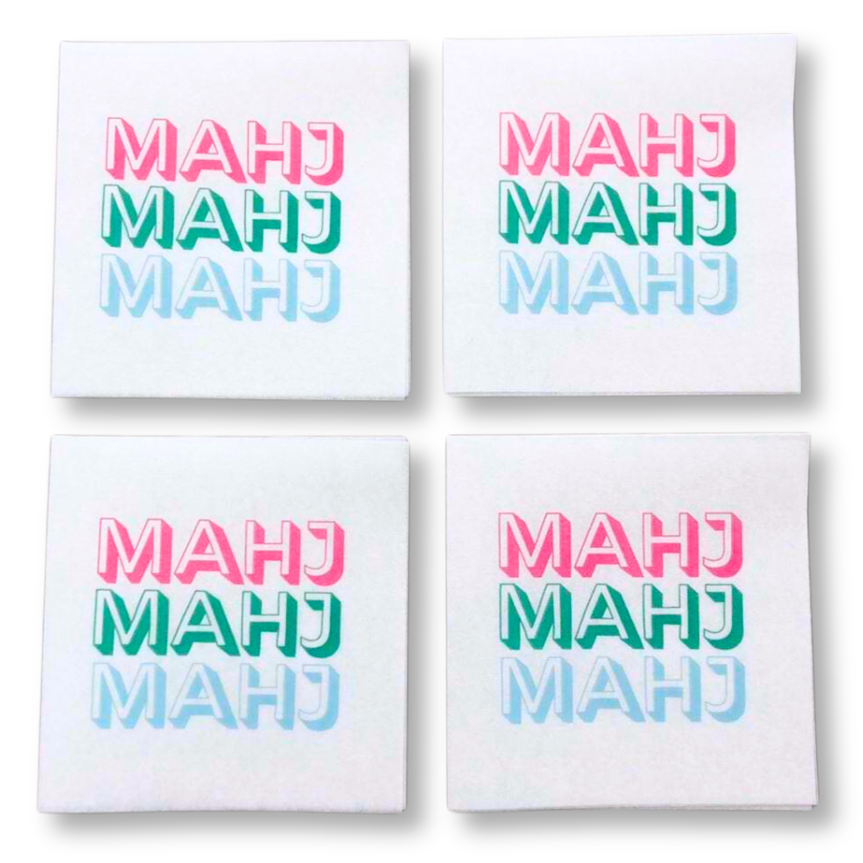 Mahjong Cocktail Napkins - 50-Pack | 5'' x 5'' folded Mahjon My Fair Mahjong