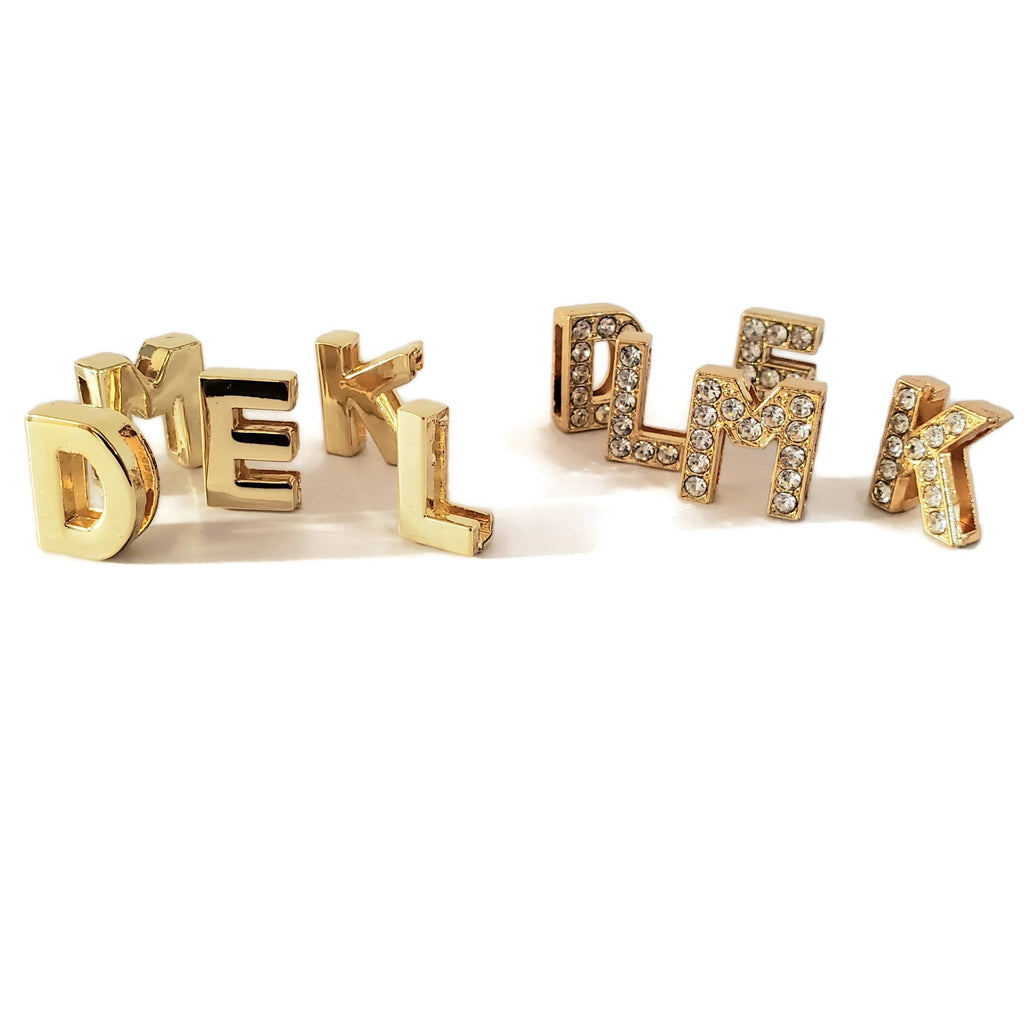 Letter & shape charms - 10 pack gold bling or non bling 10mm - The Bougie Pet Boutique