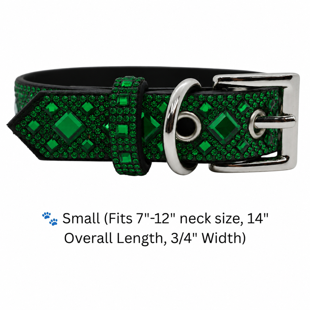 Green Rhinestone Dog Collar Dog Collar World