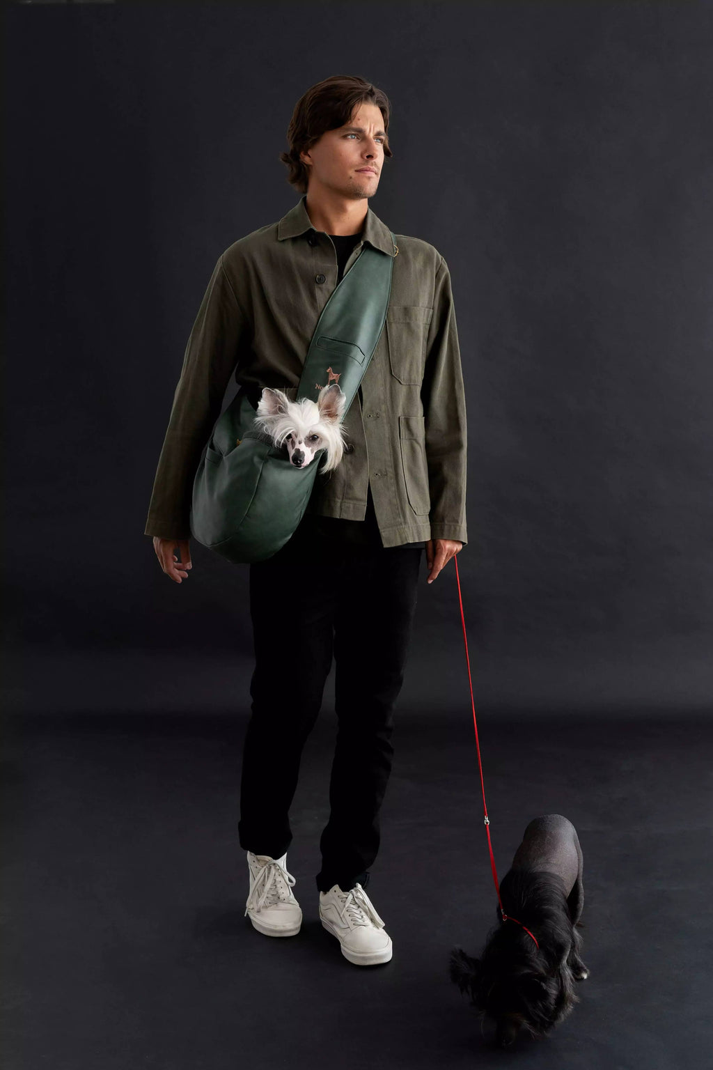 Vegan Leather Pet sling Carrier 3x Safety - The Bougie Pet Boutique