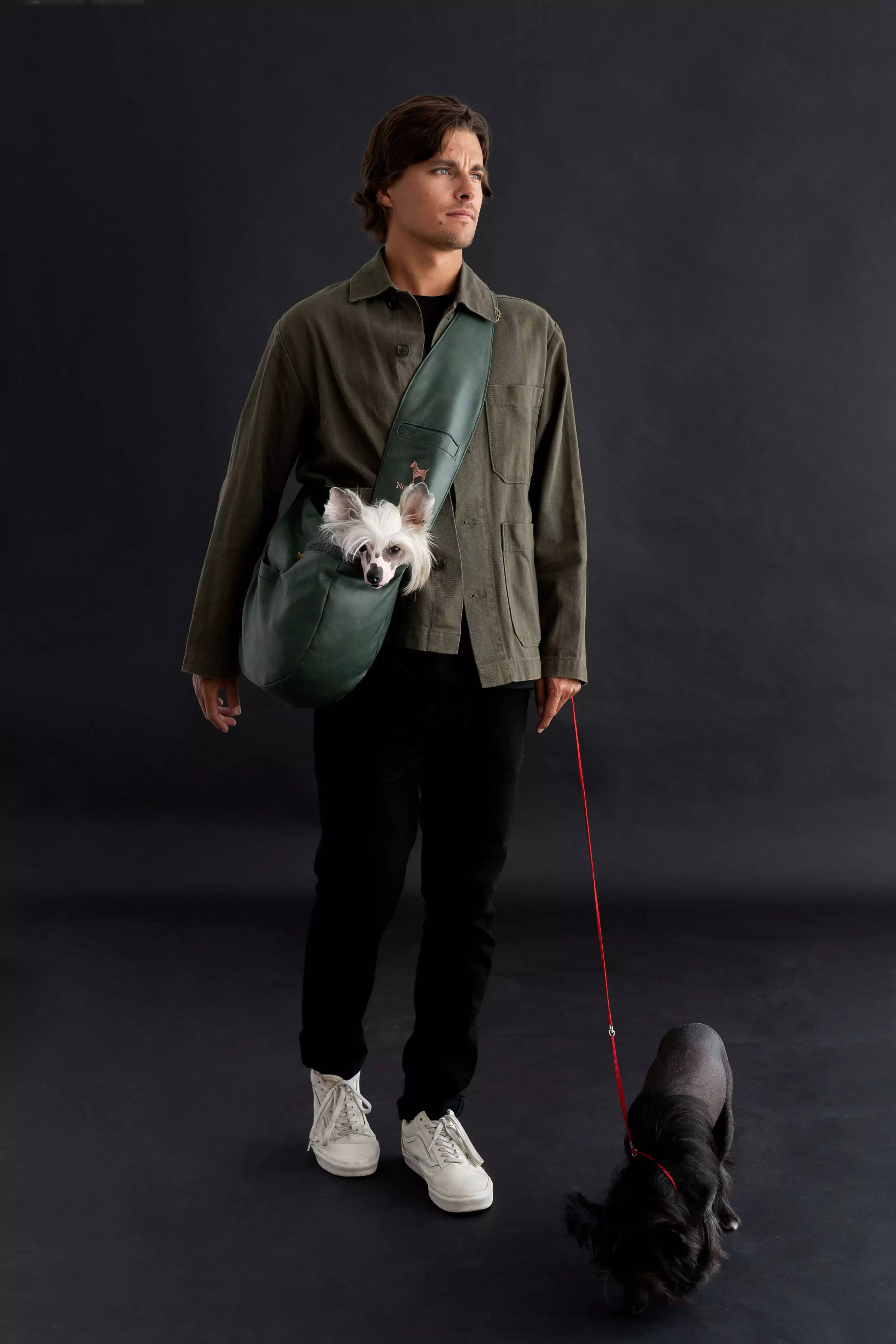 Vegan Leather Pet sling Carrier 3x Safety - The Bougie Pet Boutique