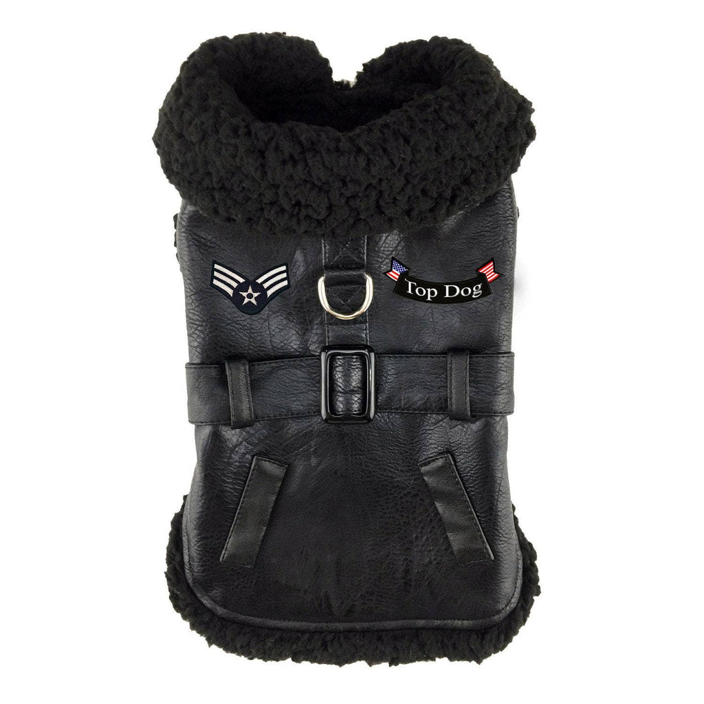 Top Dog Flight Harness Coat - Black Doggie Design