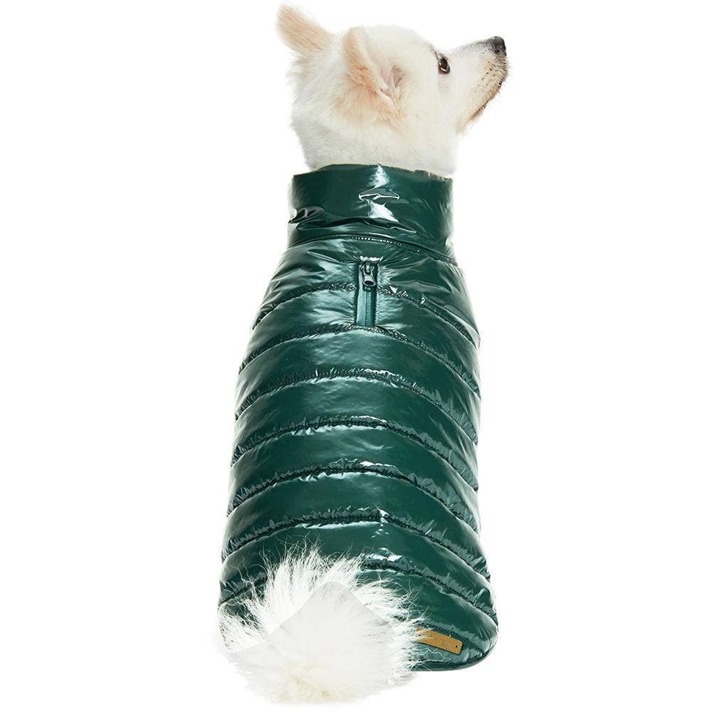 Custom-woven& Dyed Puffer Jacket, Flex Chest + Leash Opening - The Bougie Pet Boutique