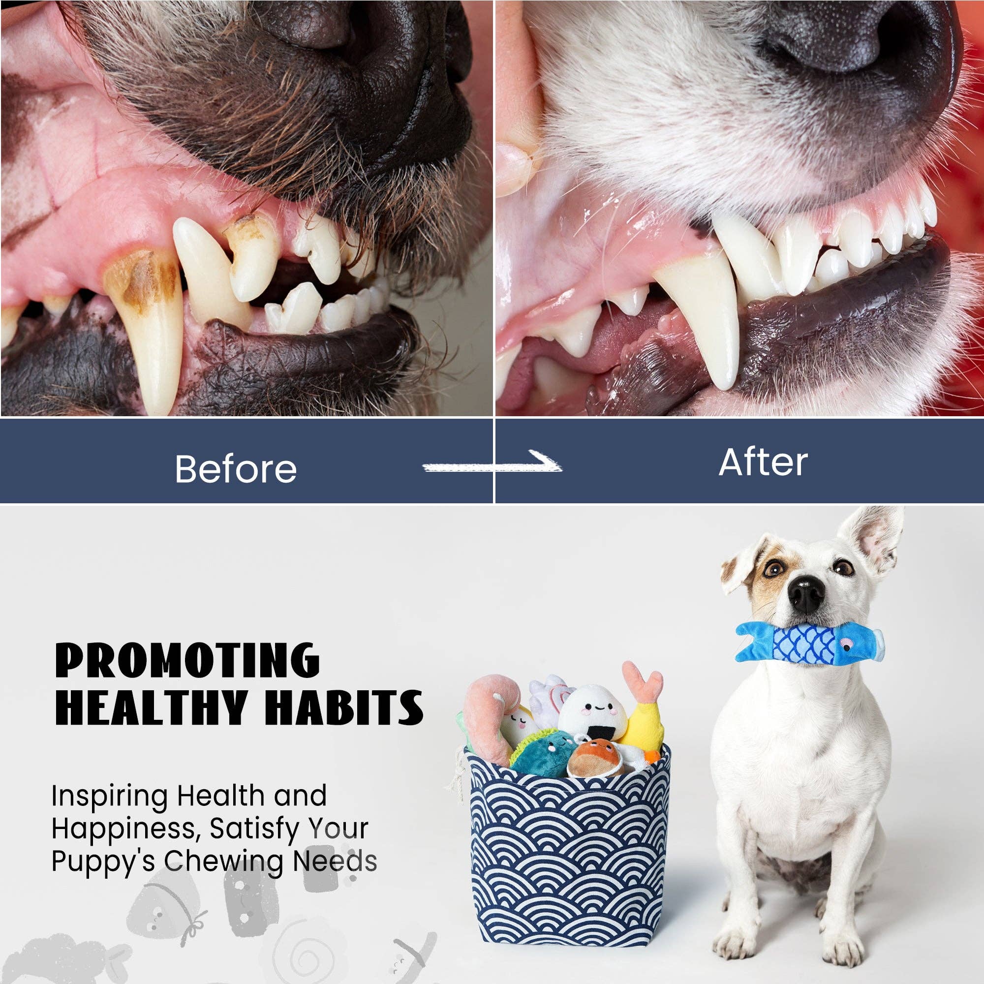 Nocciola 10 PCS Sushi Toys with a Bag, Plush Squeaky Dog Toy Set