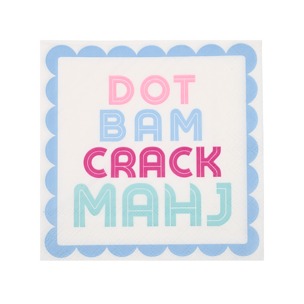 "Dot Bam Crack MAHJ" Cocktail Napkins Middle & Main Mahjong