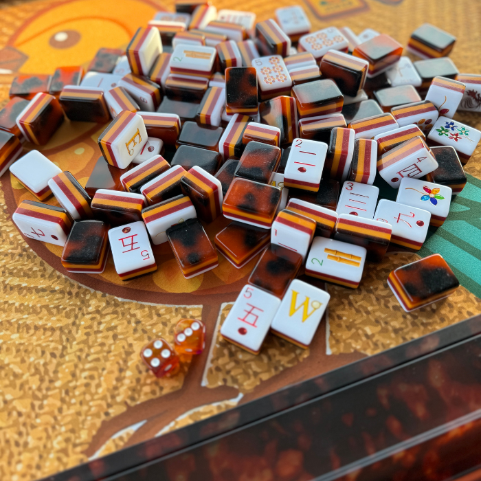 Tortoise Shell Mahjong Rack & Pusher Set – Mahjong Accessory Mahjong Studios