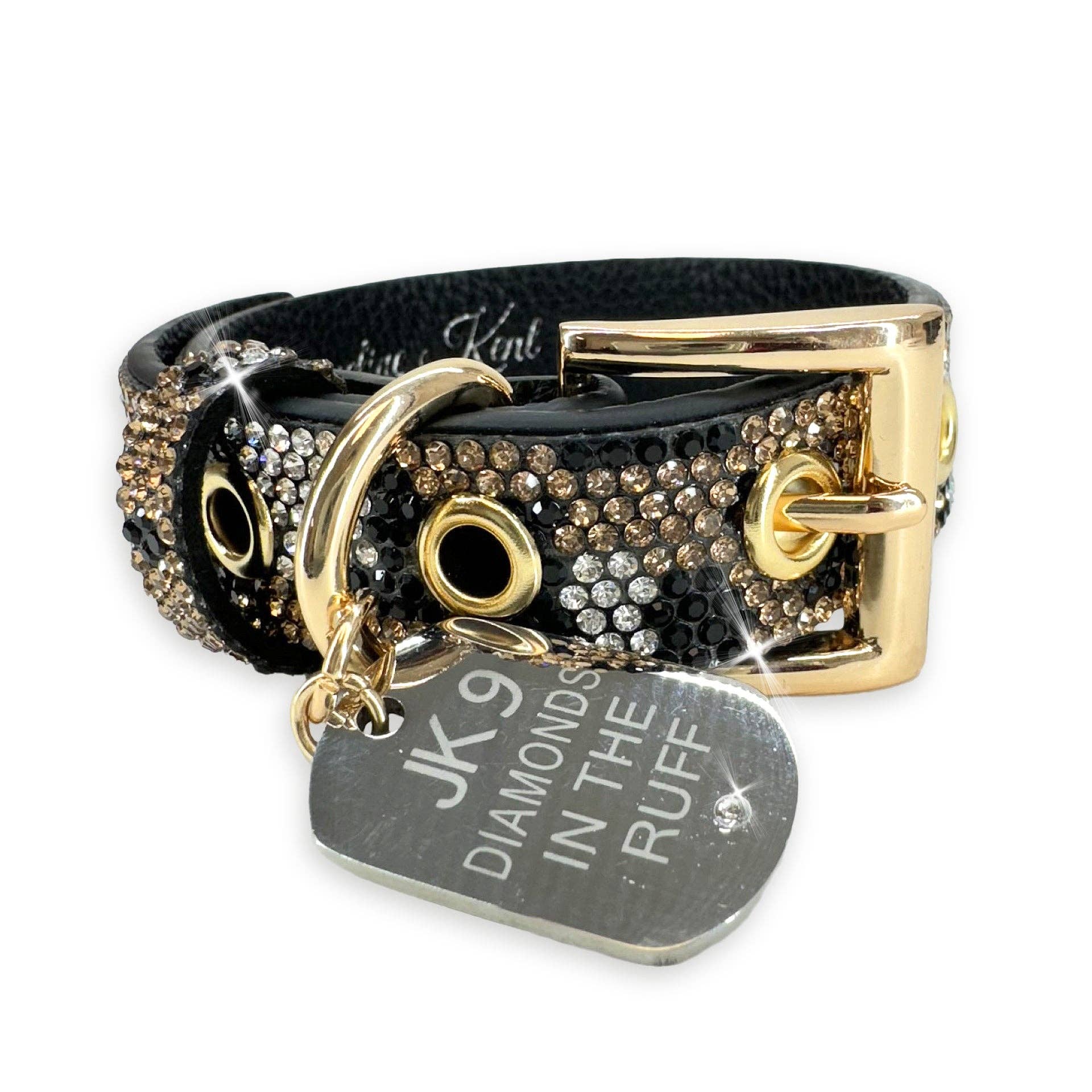 WILD LEOPARD LUX COLLECTION LEOPARD GOLD DOG COLLAR SMALL Jacqueline Kent