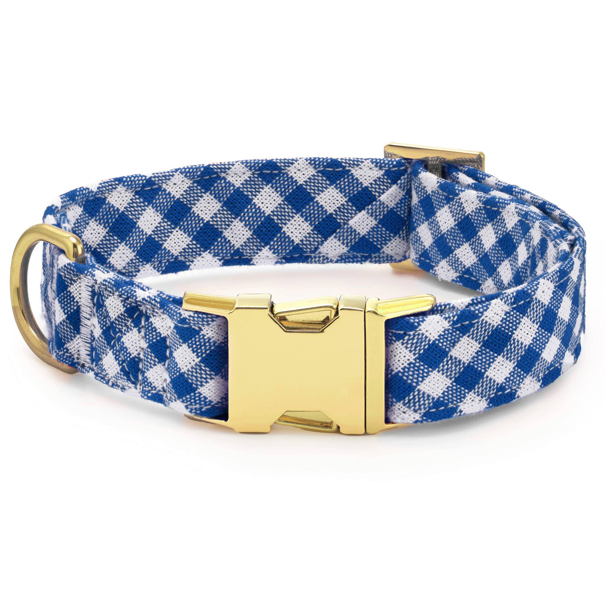 Lake Blue Gingham Summer Dog Collar - The Bougie Pet Boutique