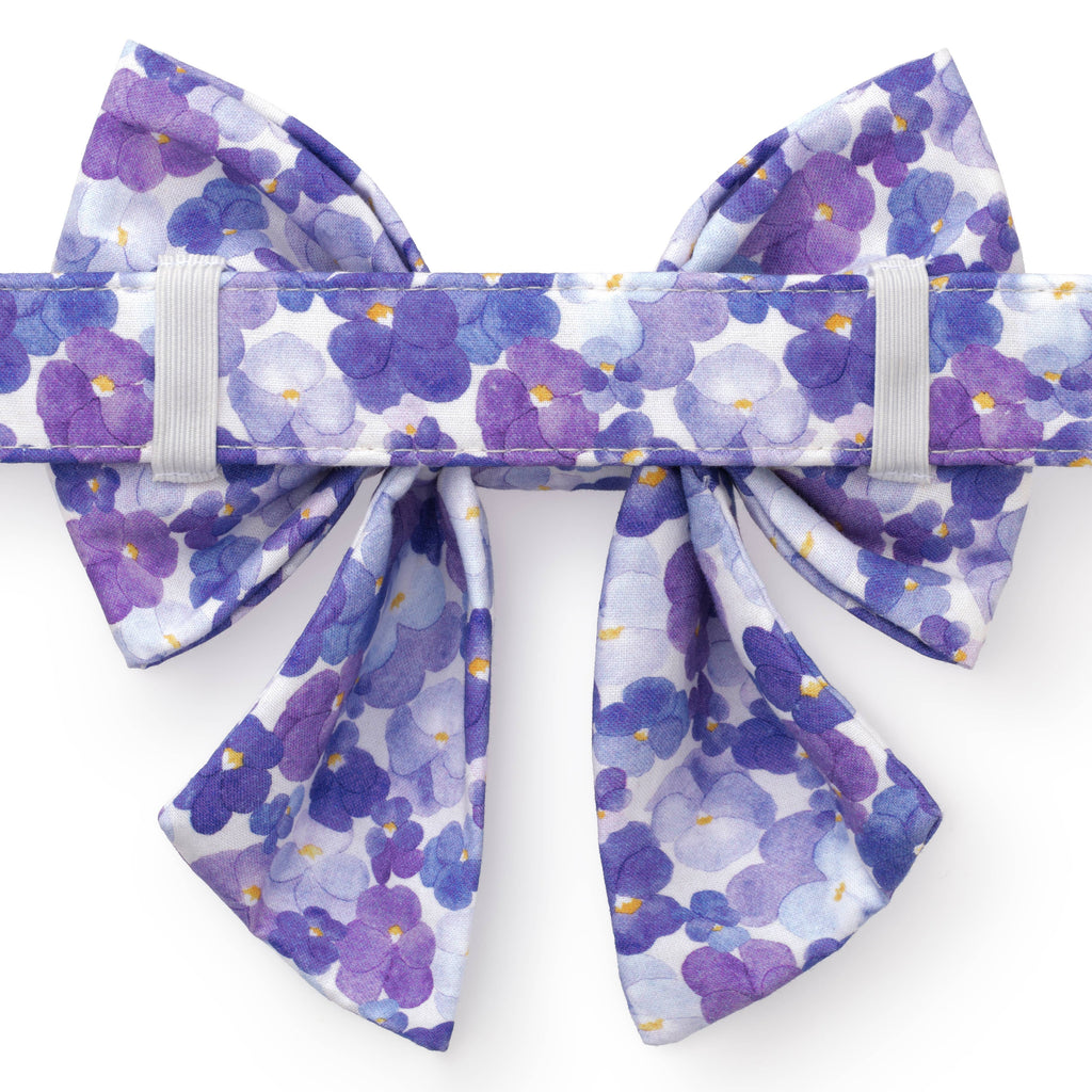 Pressed Pansies Spring Lady Dog Bow - The Bougie Pet Boutique
