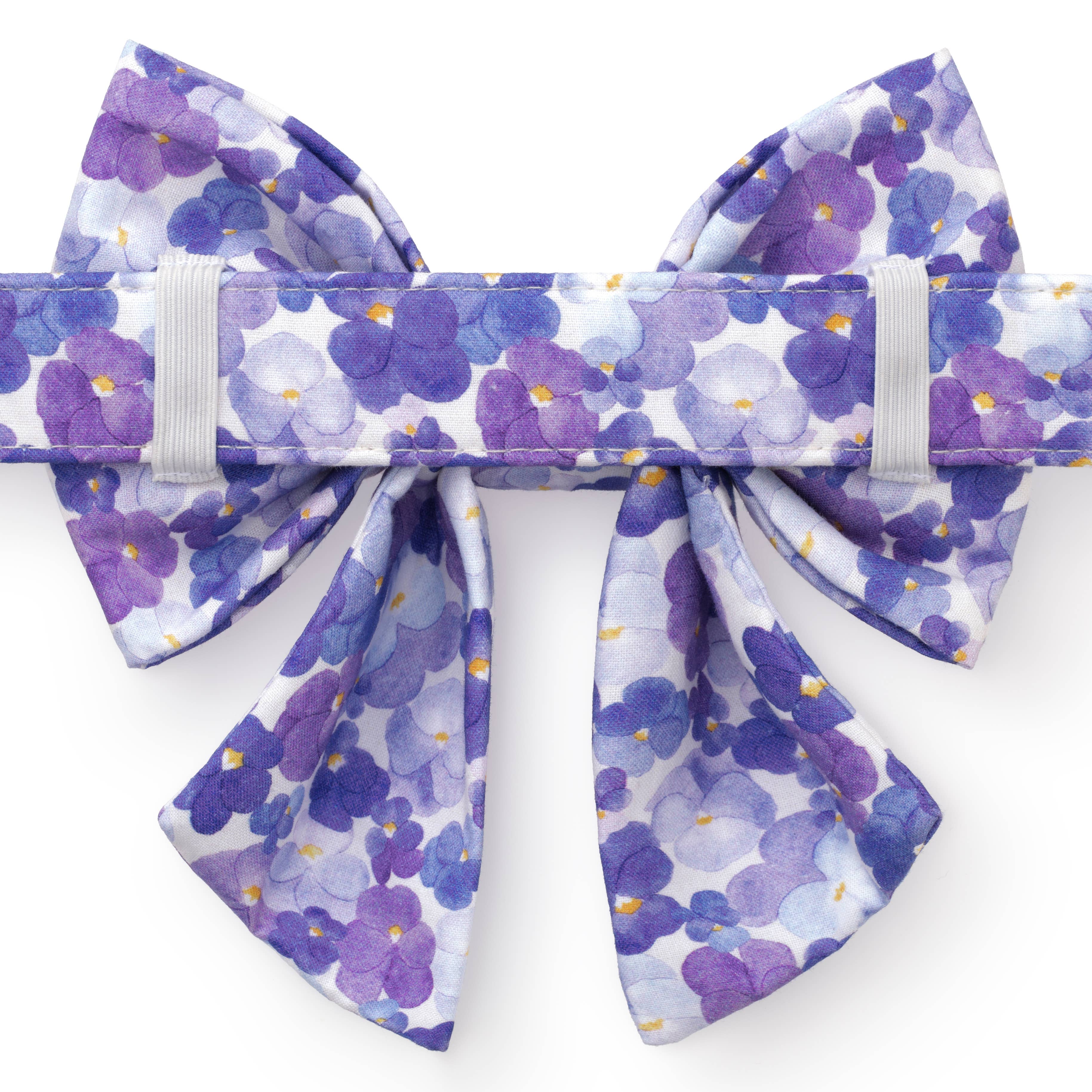 Pressed Pansies Spring Lady Dog Bow - The Bougie Pet Boutique