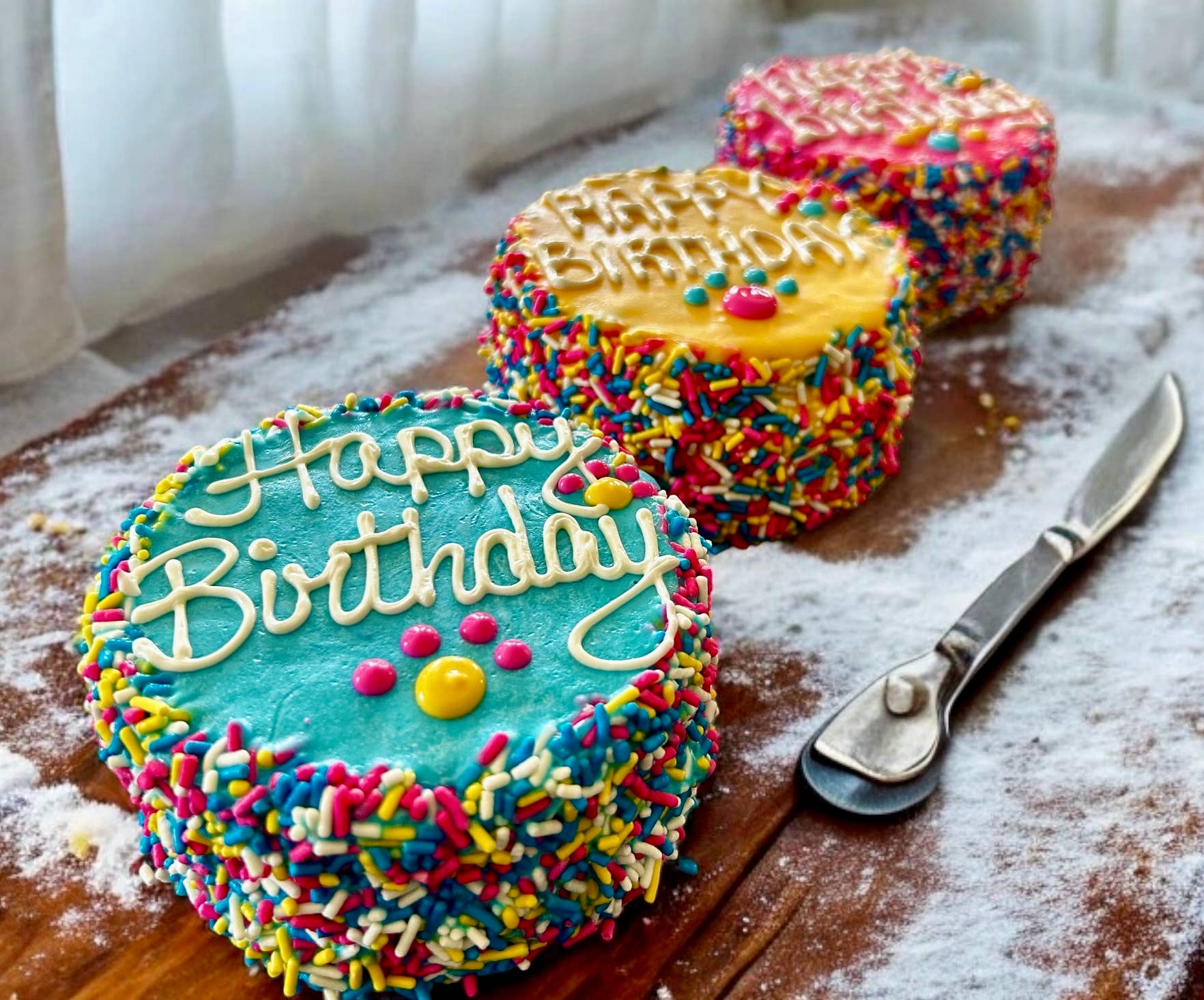 Colorful FIESTA Sprinkle Doggie Cake Treat YumYum4DOGS