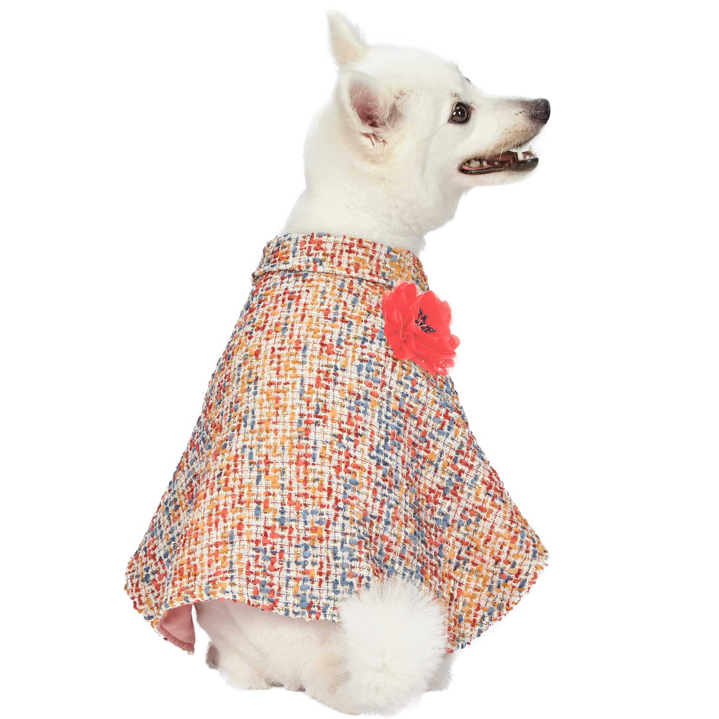 All-weather Dog Poncho with Flower - The Bougie Pet Boutique