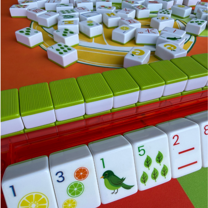 Citrus Orange Mahjong Mat (33in | Waterproof Mahjong Table Mat)- Ships Rolled Mahjong Studios