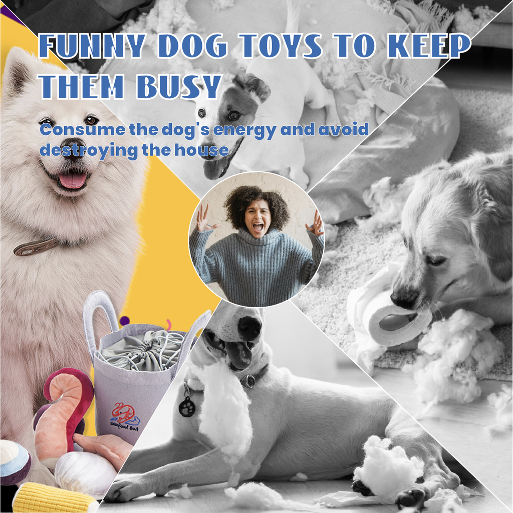 Nocciola 10 PCS Seafood Boil Small Dog Toys for Boredom, Puppy Crinkle Dog Squeaky Toys to Keep Them Busy - The Bougie Pet Boutique