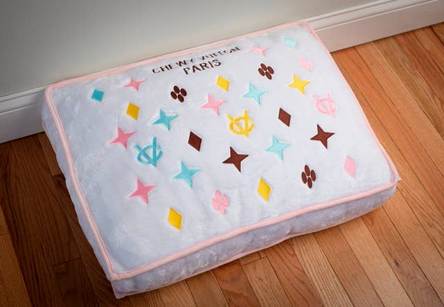 White Chewy Vuiton Bed Soft, Washable Dog Bed - The Bougie Pet Boutique