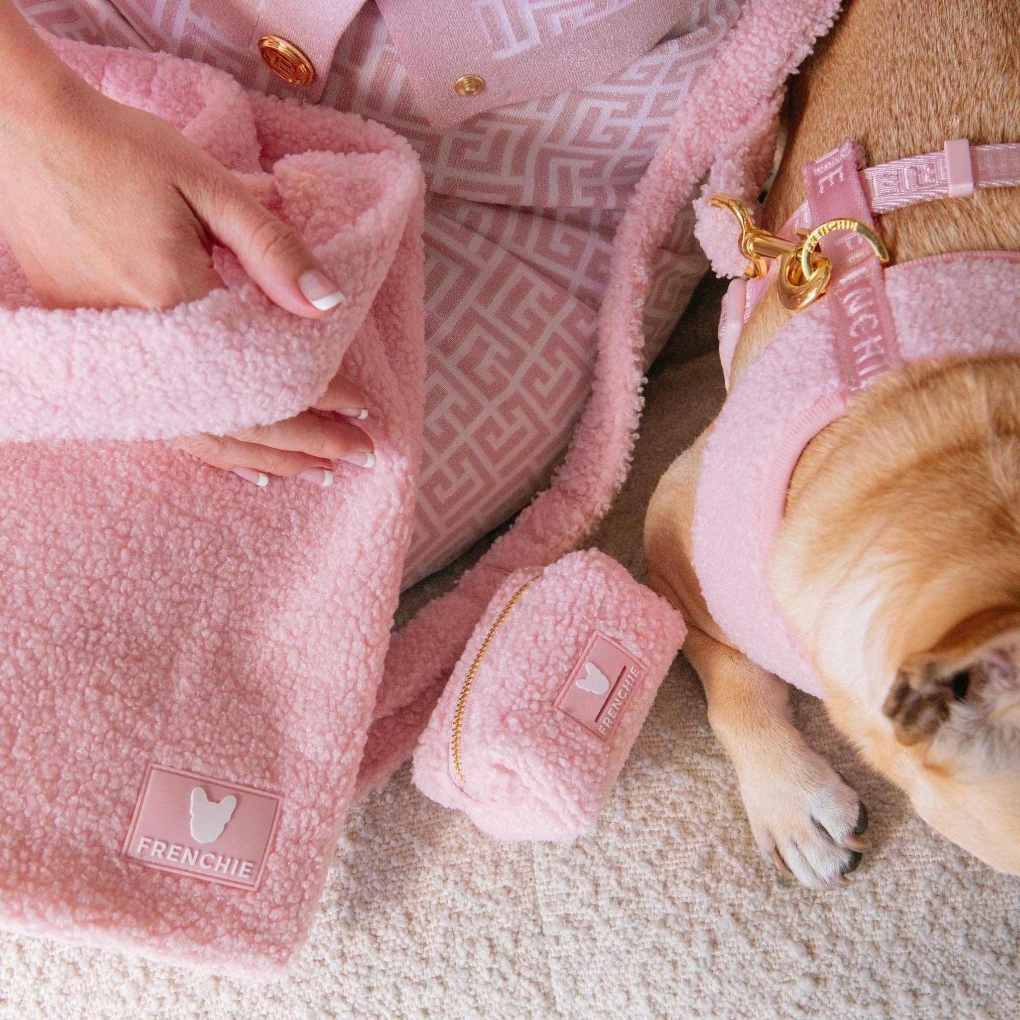 Frenchie Poo Bag Holder - Teddy Pink