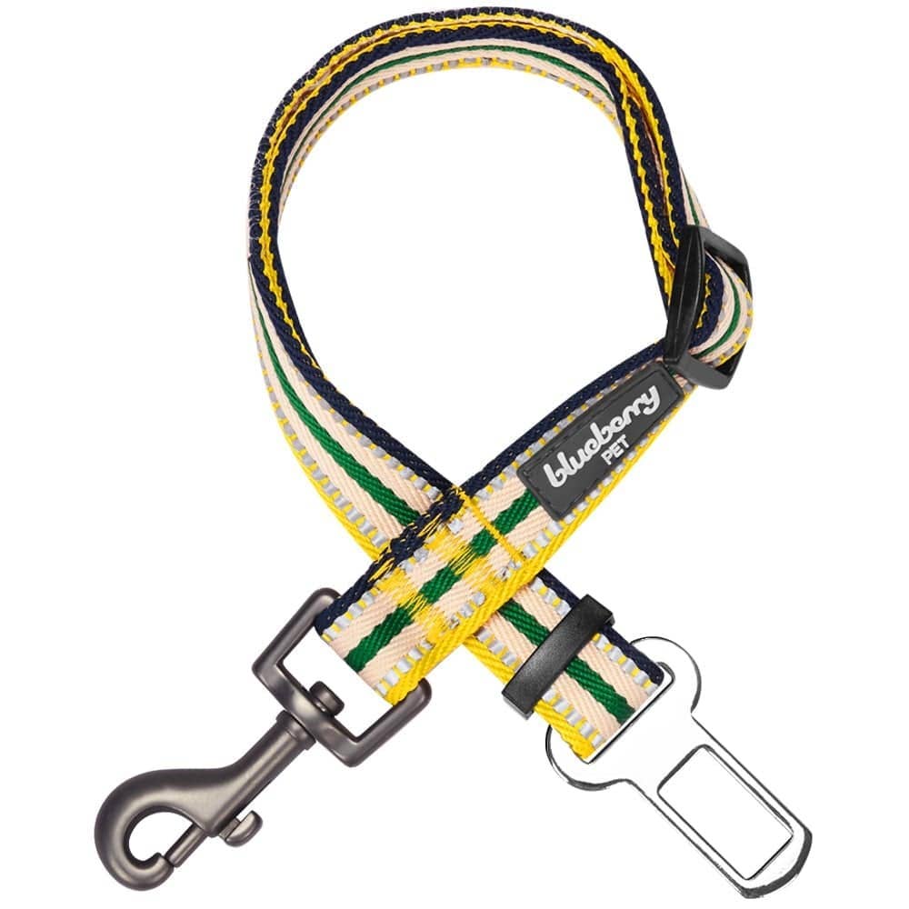 3M Reflective Safety Dog Seatbelt Tether in Multi-colored Stripes - The Bougie Pet Boutique
