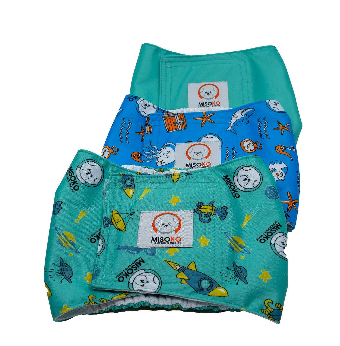 Washable Male Dog Diapers – 3 Pack Adjustable Belly Wraps KIKA USA