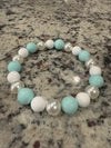 Teal and Pearl Necklace