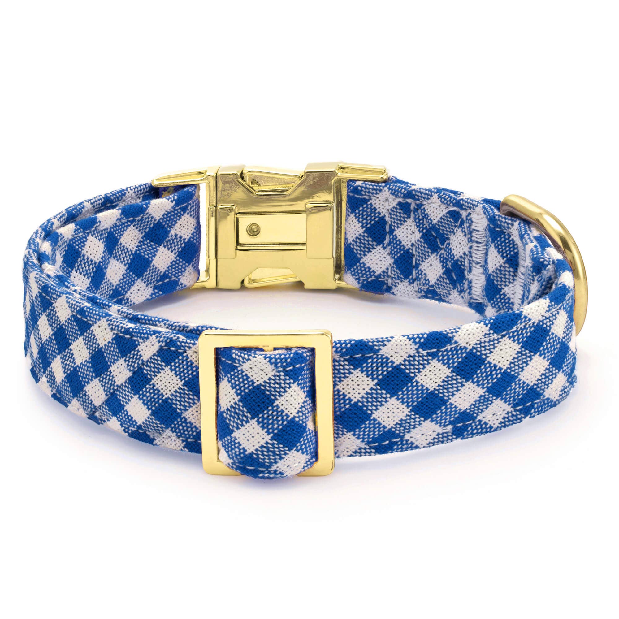 Lake Blue Gingham Summer Dog Collar - The Bougie Pet Boutique