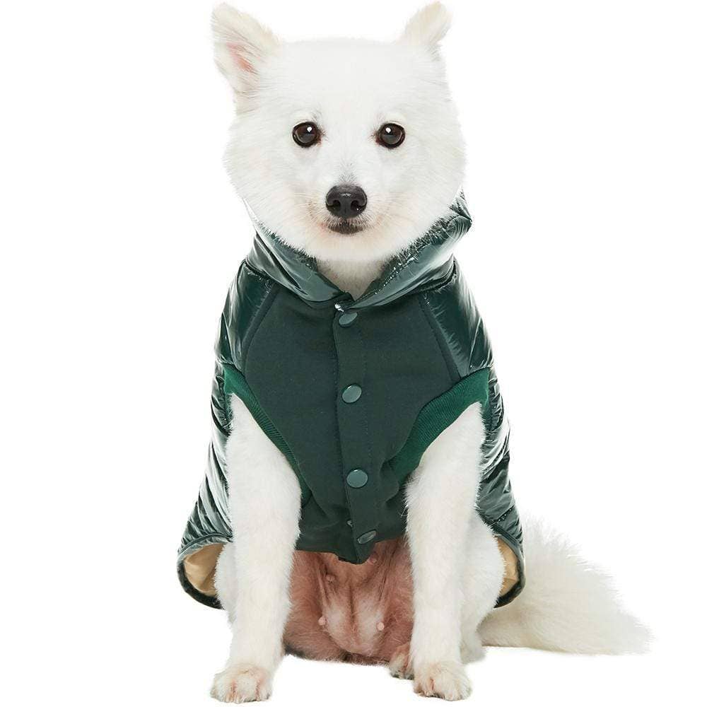 Custom-woven& Dyed Puffer Jacket, Flex Chest + Leash Opening - The Bougie Pet Boutique