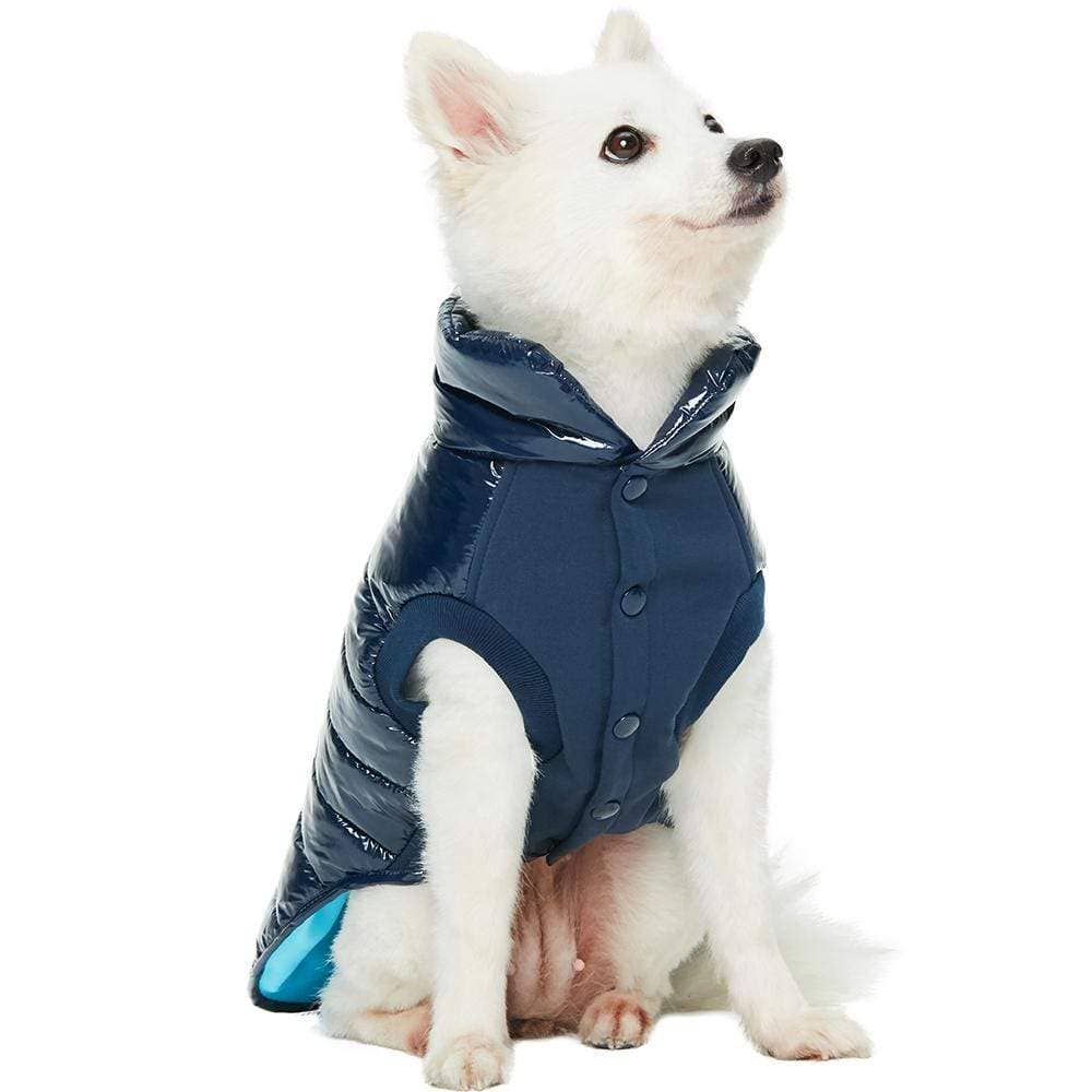 Custom-woven& Dyed Puffer Jacket, Flex Chest + Leash Opening - The Bougie Pet Boutique