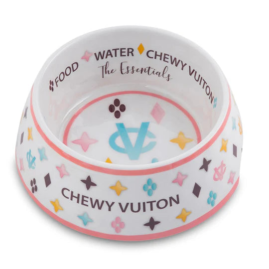 Chewy Vuiton Food/Water Bowl Set - The Bougie Pet Boutique