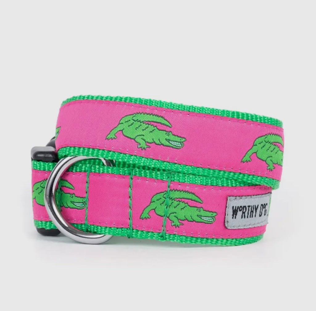 Pink Alligator Collar - The Bougie Pet Boutique