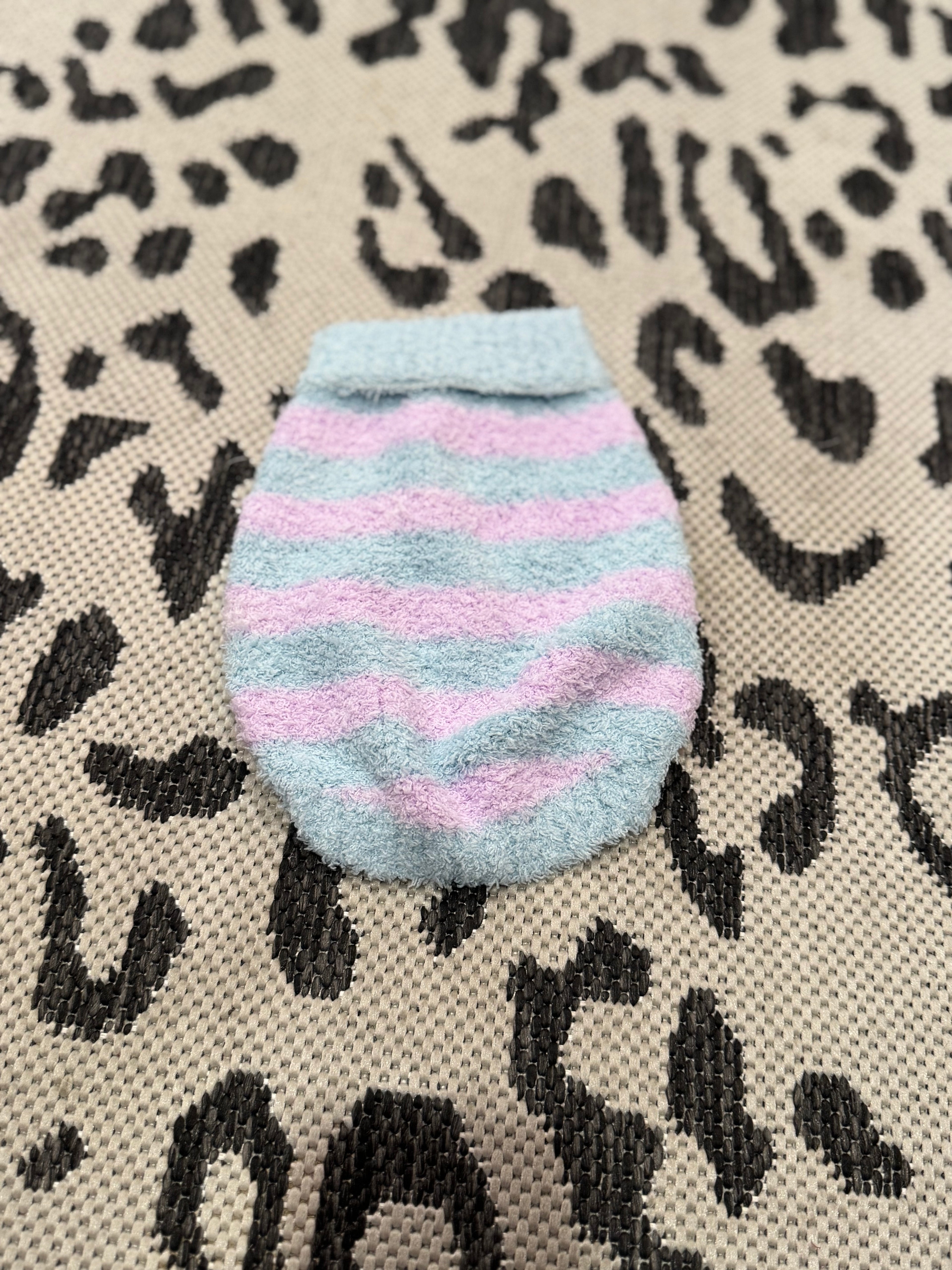 Lilac and Blue Striped Sweater - The Bougie Pet Boutique