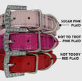 Personalized Pet Collar | Holiday Shine Plaid, Silver Bling - The Bougie Pet Boutique