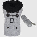 Herringbone Fur Trim Harness Coat - The Bougie Pet Boutique