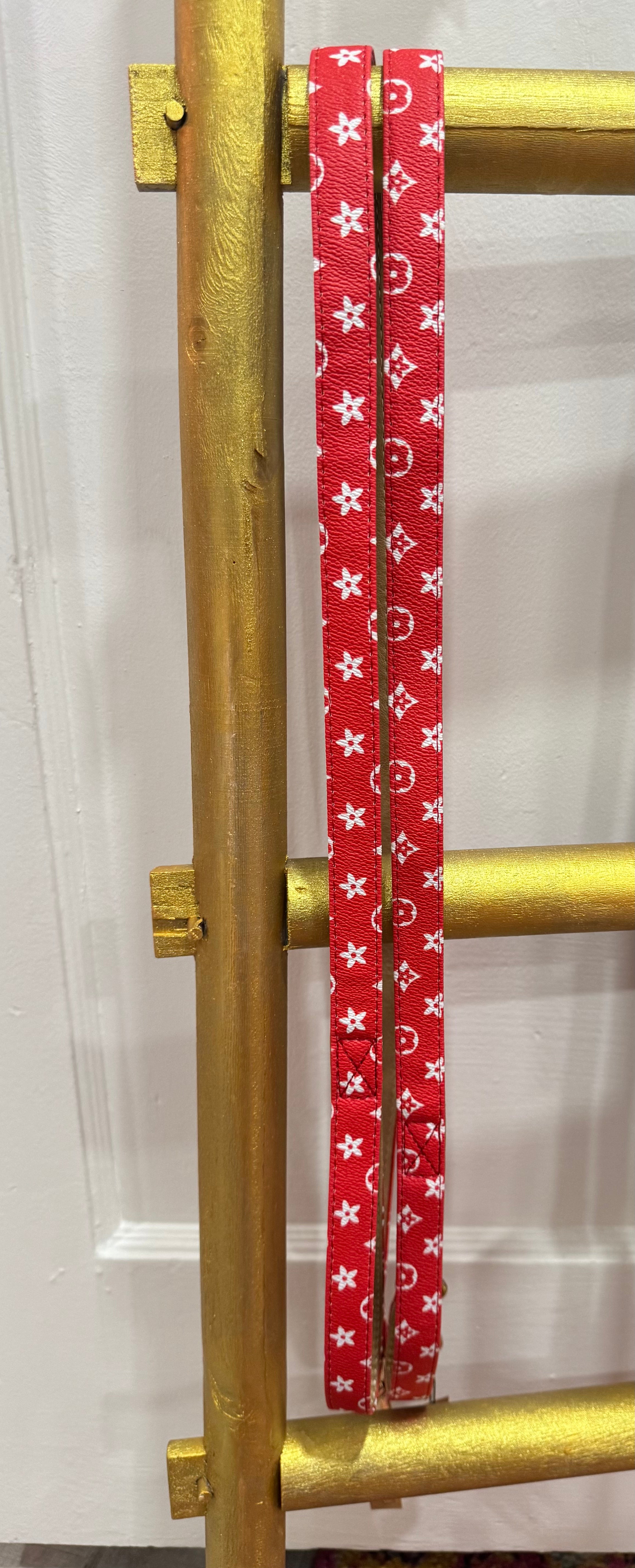 Red Chewy Vuiton Leash - The Bougie Pet Boutique
