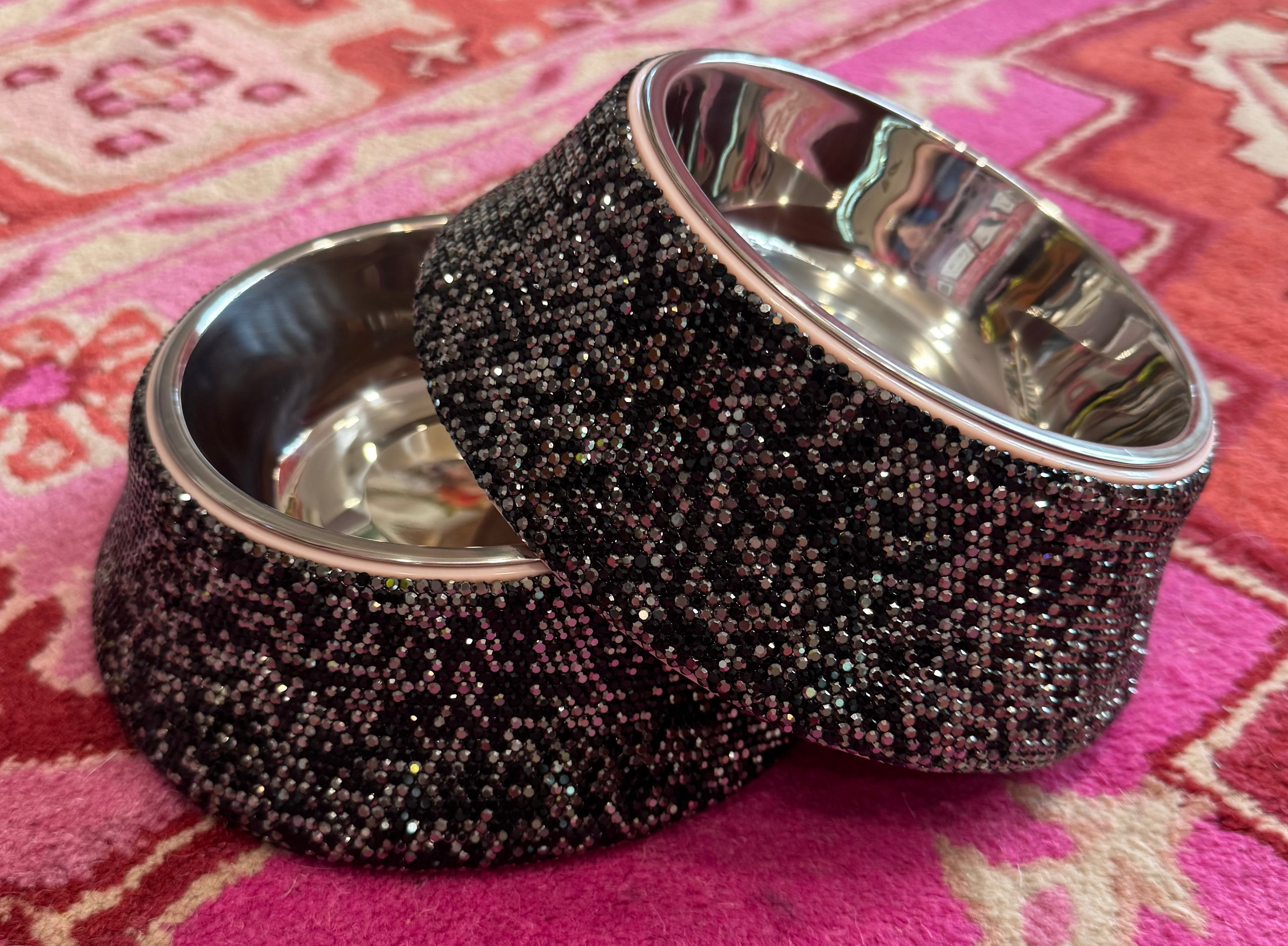 Rhinestone Food/Water Bowl Set The Bougie Pet Boutique