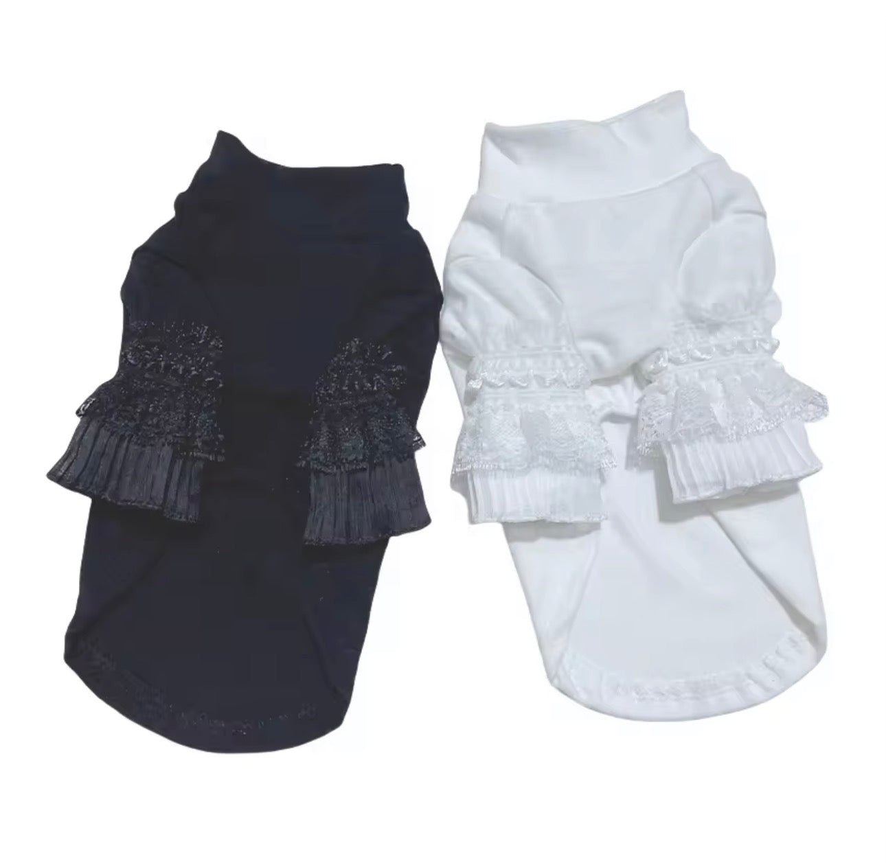 Lace Sleeve Shirt The Bougie Pet Boutique