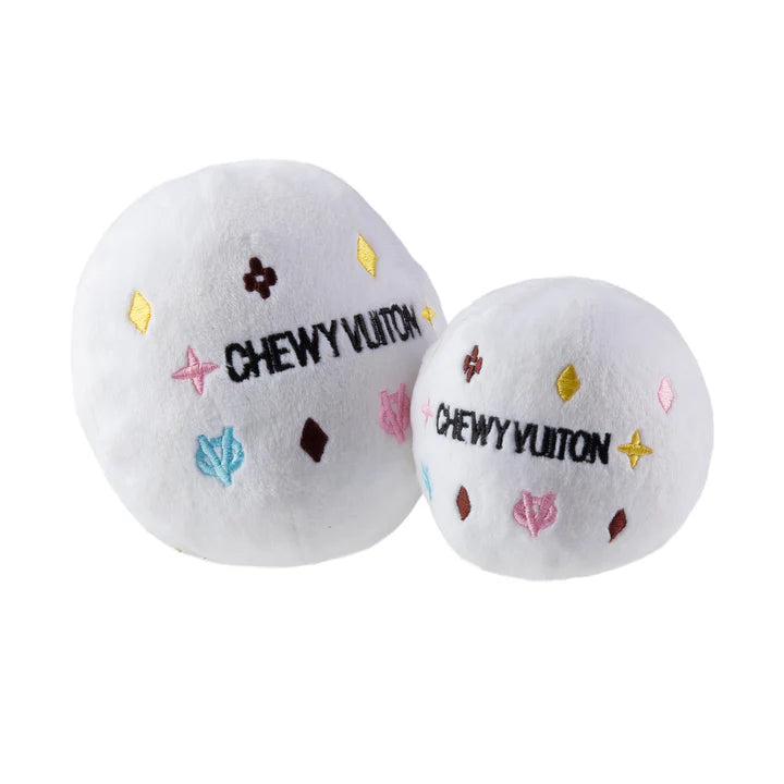 White Chewy Vuiton Ball - The Bougie Pet Boutique