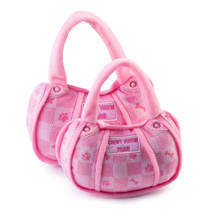 Pink Checker Chewy Vuiton Handbag - The Bougie Pet Boutique