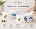 Kate Spade Seafood Toss Cat Food Bowl Set The Bougie Pet Boutique