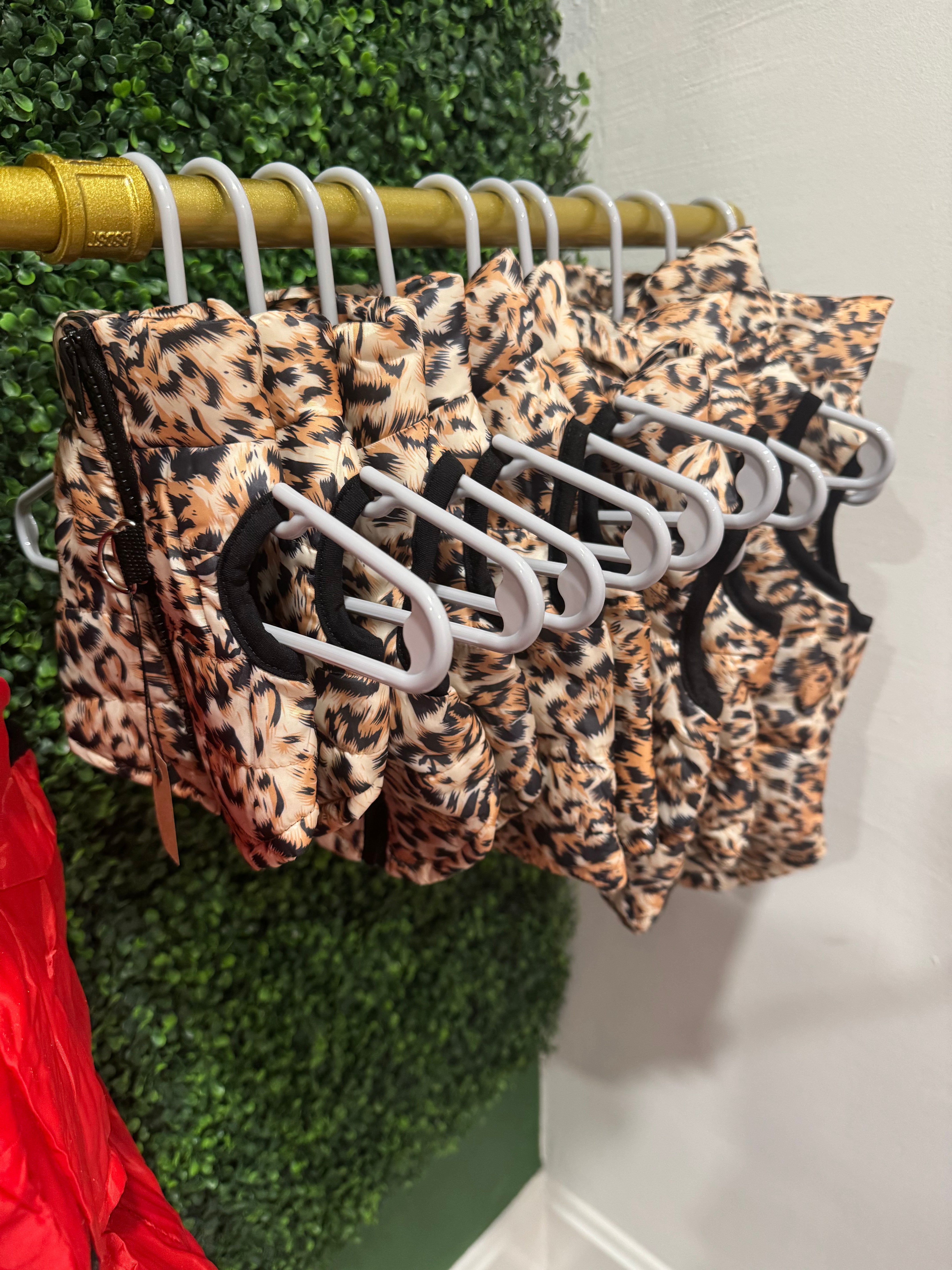 Leopard Puffer Vest