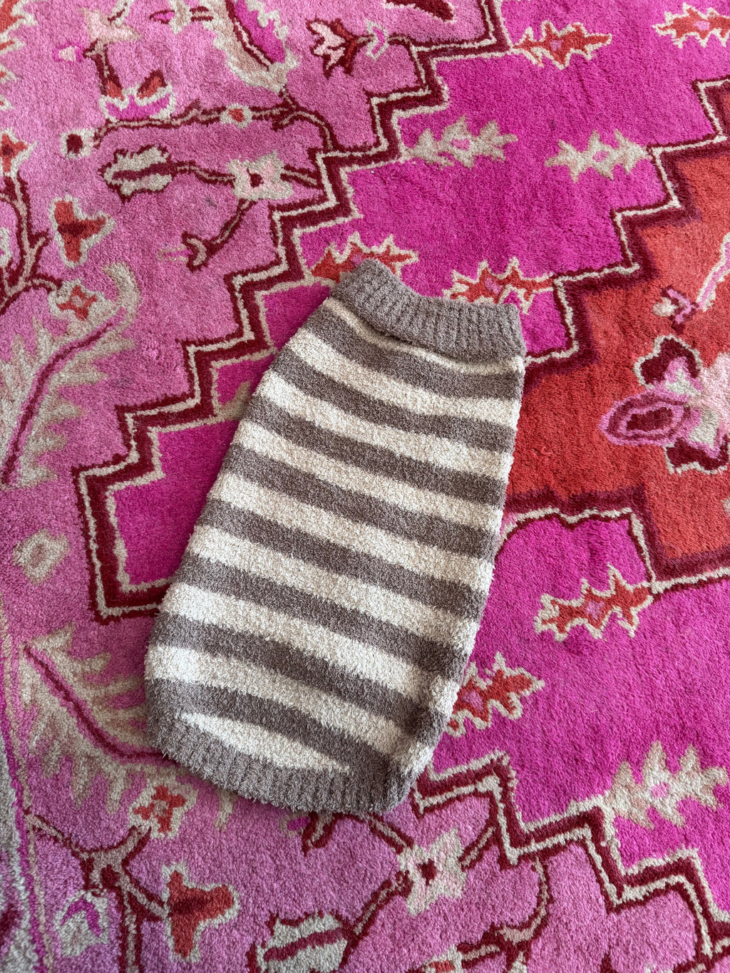 Tan Striped Sweater - The Bougie Pet Boutique
