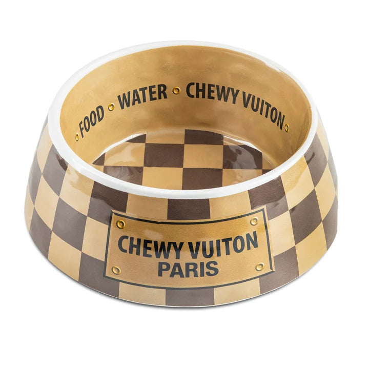 Chewy Vuiton Food/Water Bowl Set - The Bougie Pet Boutique