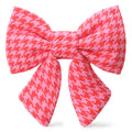 Pink and Red Houndstooth Lady Dog Bow The Foggy Dog