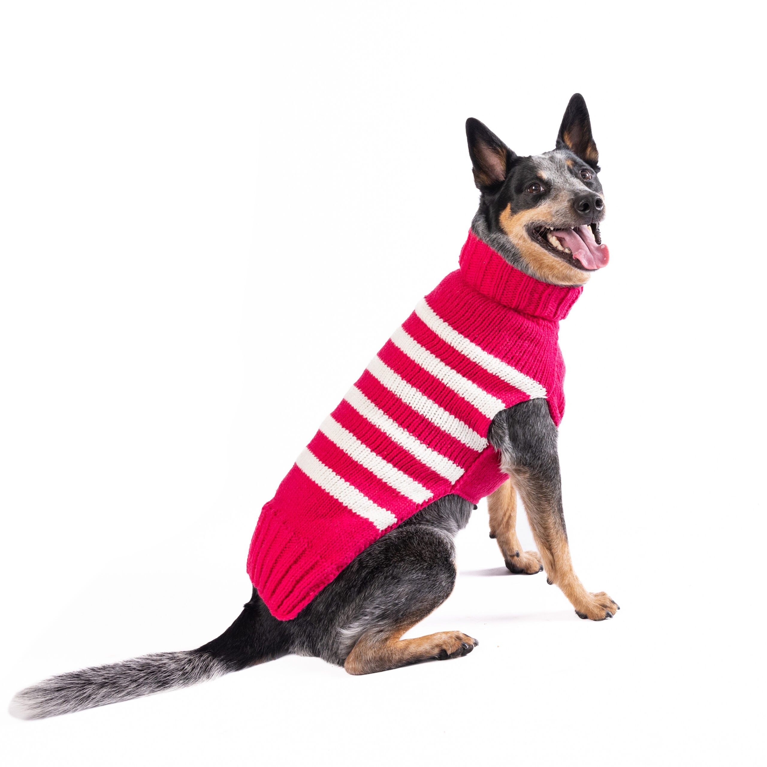 Katie Alpaca Stripe Dog Sweater ChillyDogSweaters