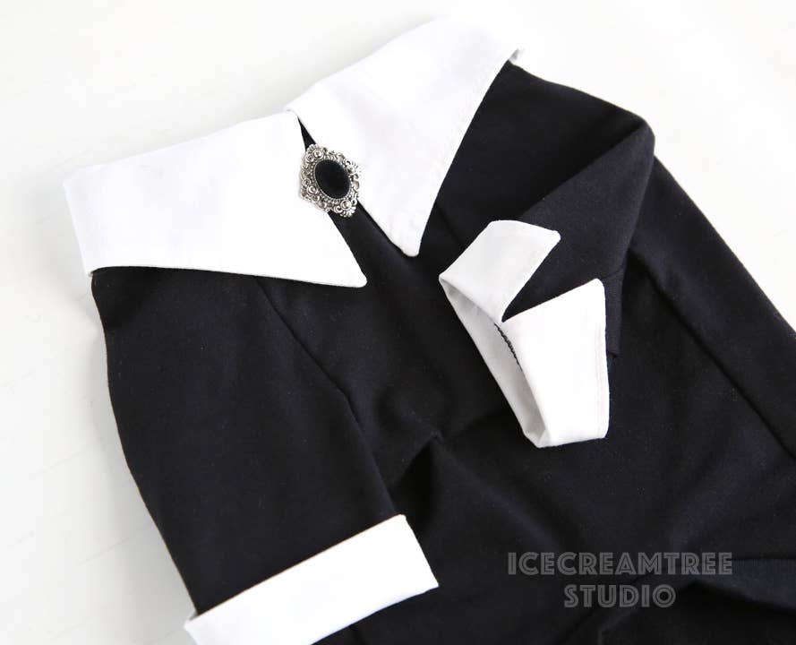 Wednesday Look Outfit Black Shirt Dress - Dog Cat