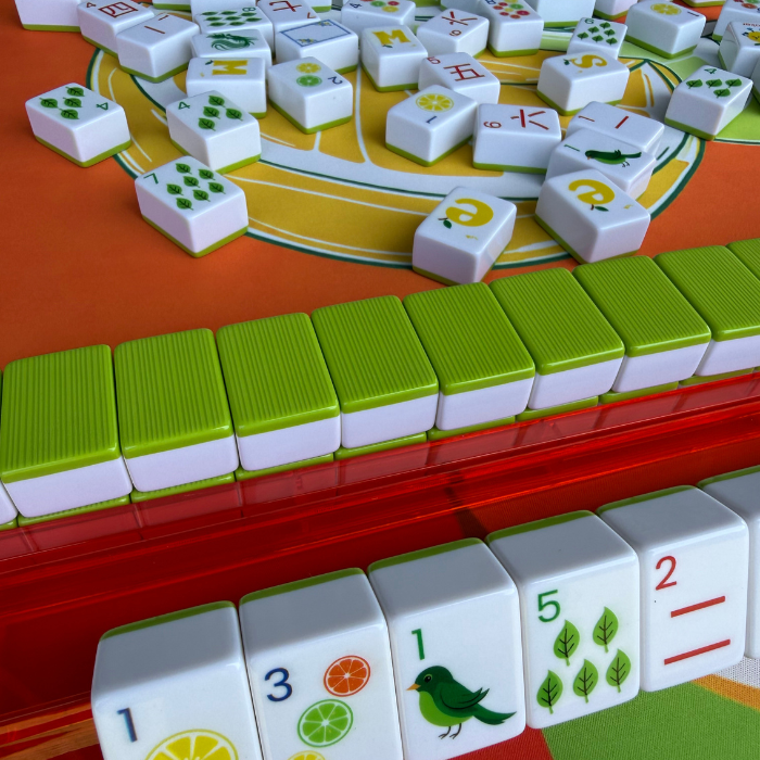 Citrus Orange Mahjong Mat (33in | Waterproof Mahjong Table Mat)- Ships Rolled Mahjong Studios