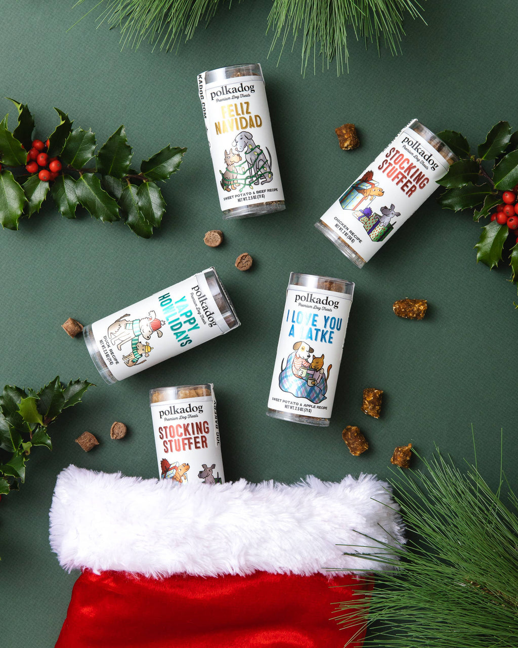 Holiday Mini Tube: Feliz Navidad - Dog Treats - The Bougie Pet Boutique