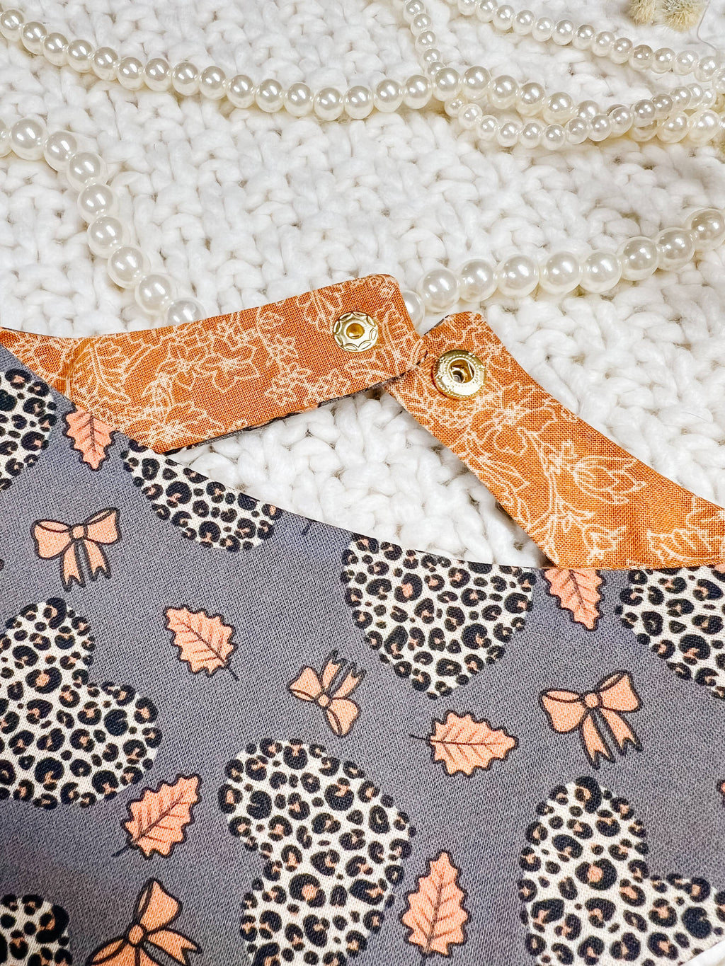 Heart Cheetah Fall Dog Bandana, Metal SnapOn Pet Collar - The Bougie Pet Boutique