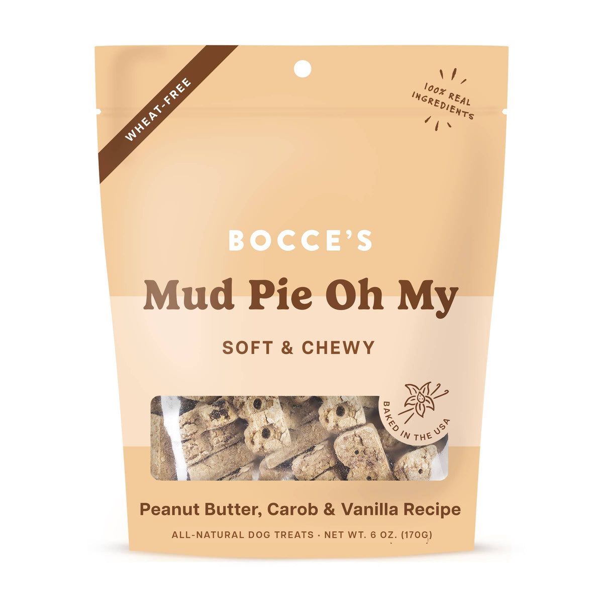 Bocce's Bakery Mud Pie Oh My Soft & Chewy Dog Treats 6oz Pet Palette Distribution