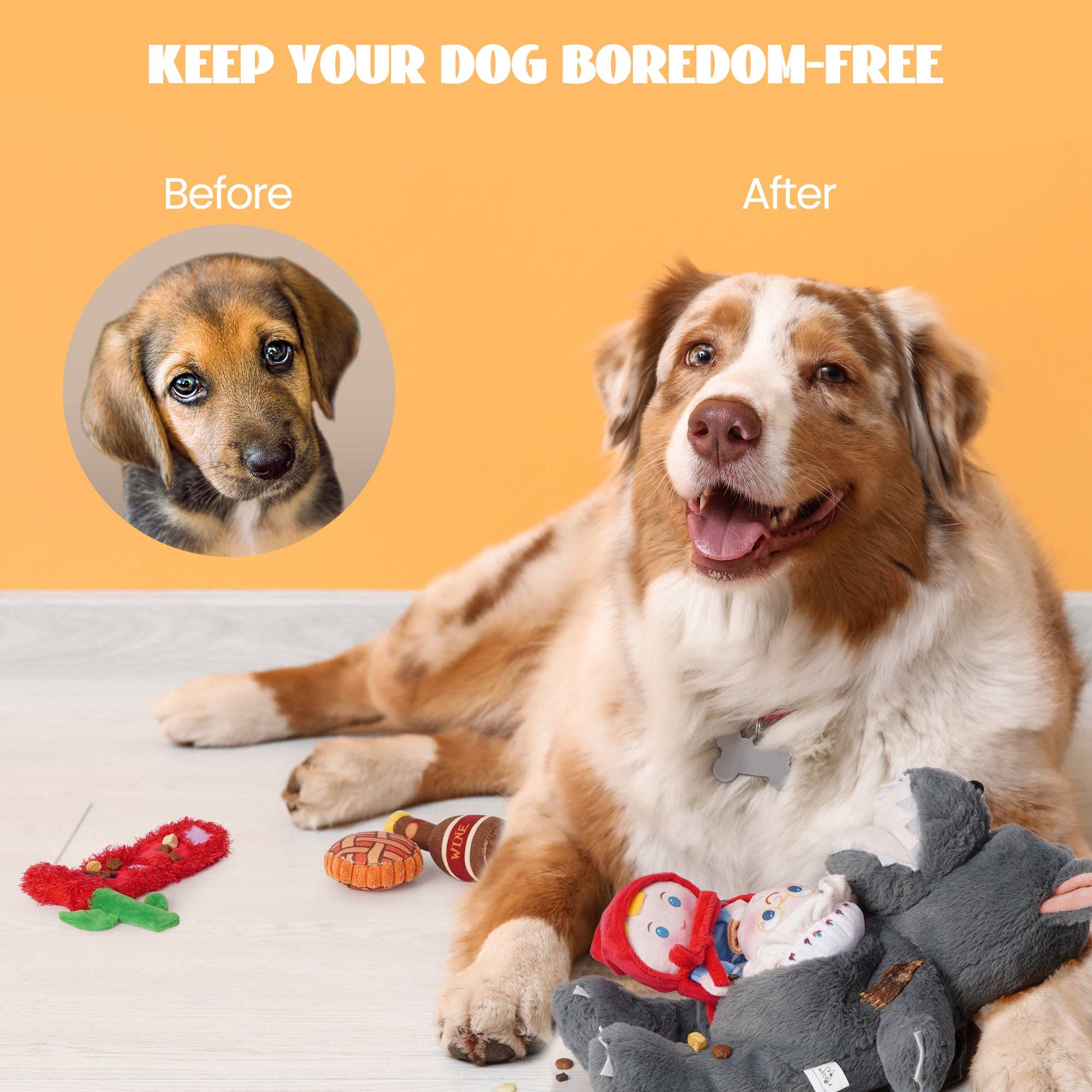 Nocciola Fairy Tale Squeaky Dog Toys