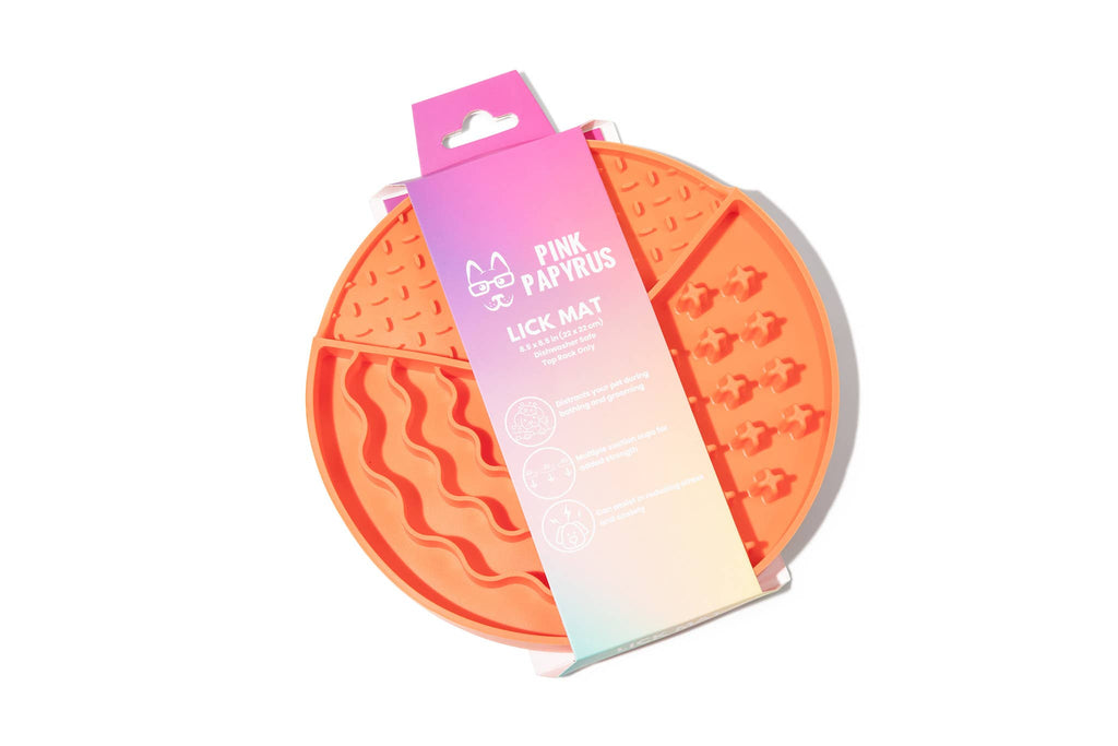 Orange Dog Lick Mat | Dog Feeder | Dog Boredom Buster   - The Bougie Pet Boutique